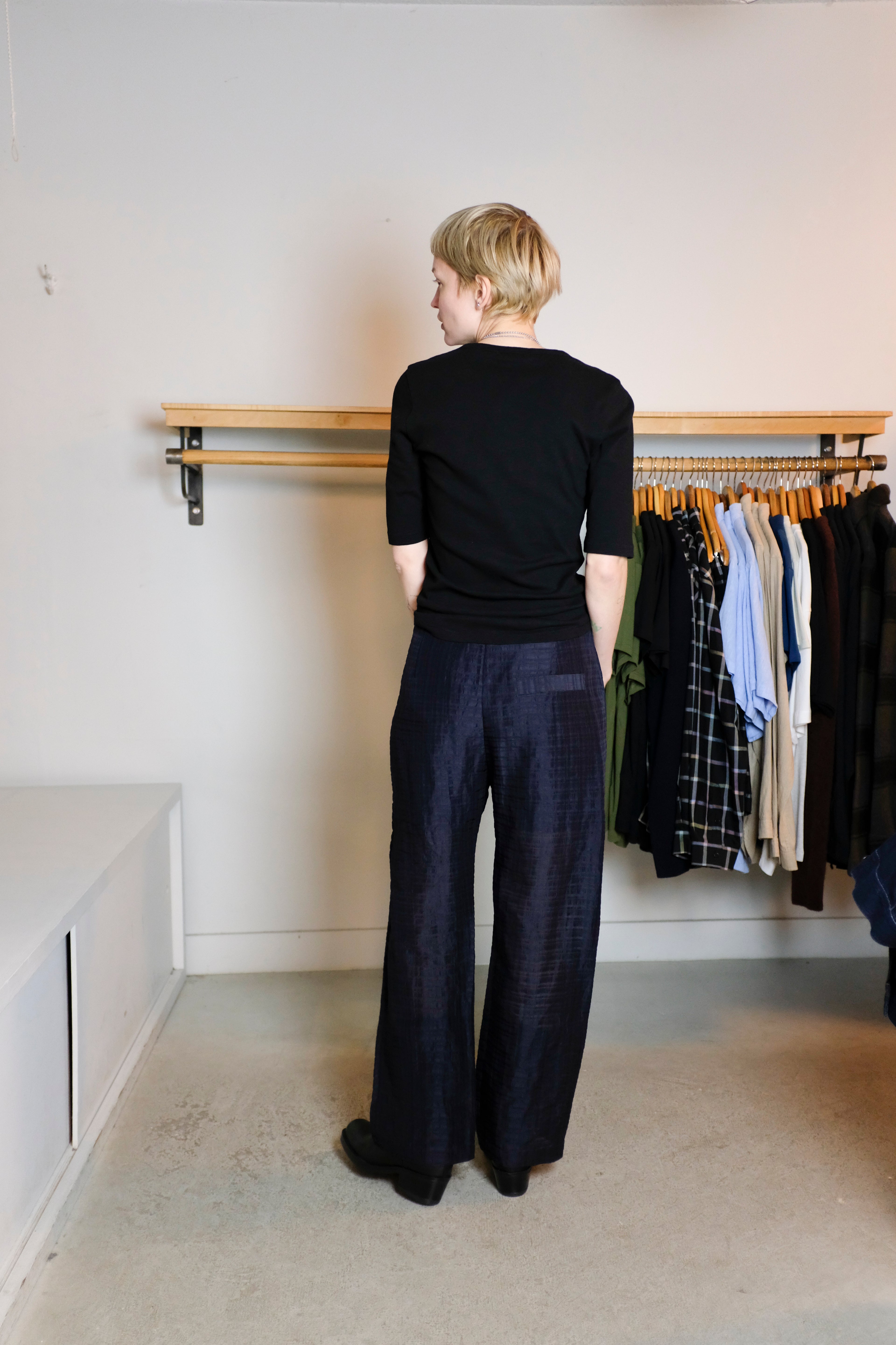 YMC - Charlotte Short Sleeve Top - Navy - Back

