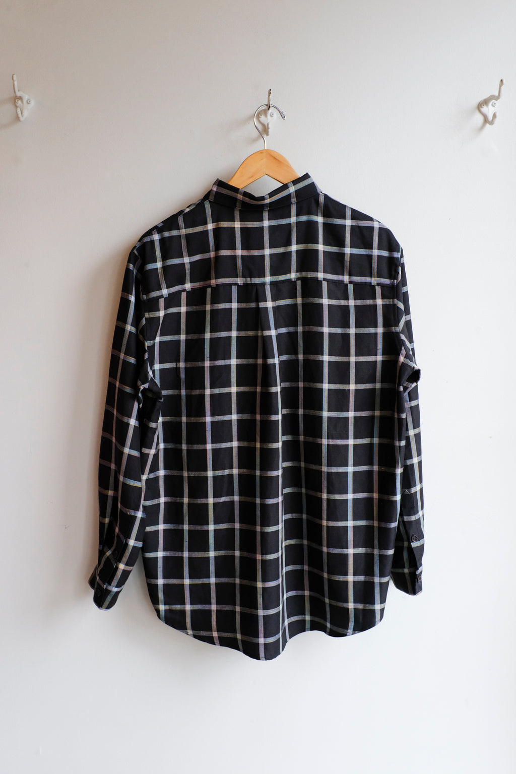Henrik Vibskov - Block Shirt - Black Checks - Flat - Back