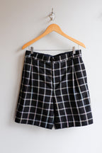 Henrik Vibskov - Claus Shorts - Black Checks - Flat - Front