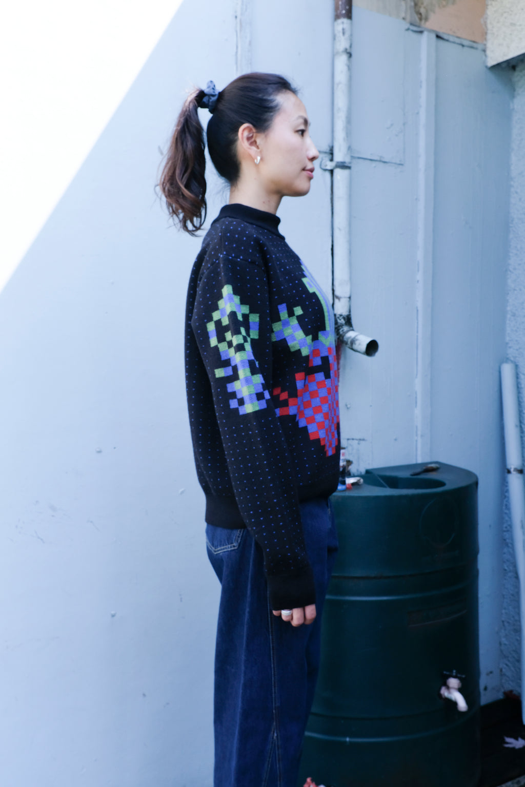 Henrik Vibskov - Cross Stitch Sweater - Black Frog -side