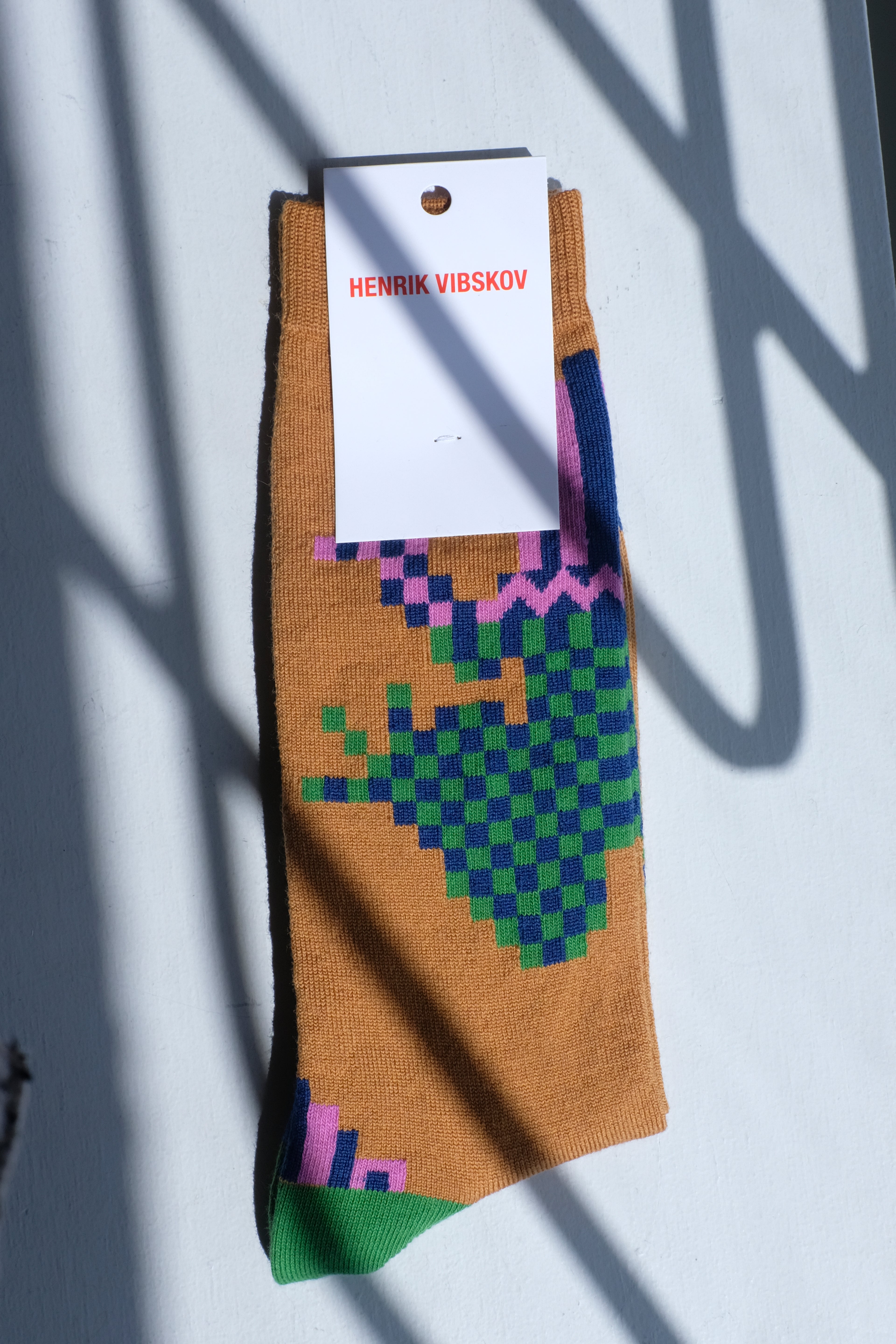 Cross Stitch Sock - Pixelated Spice Frog (41-45)