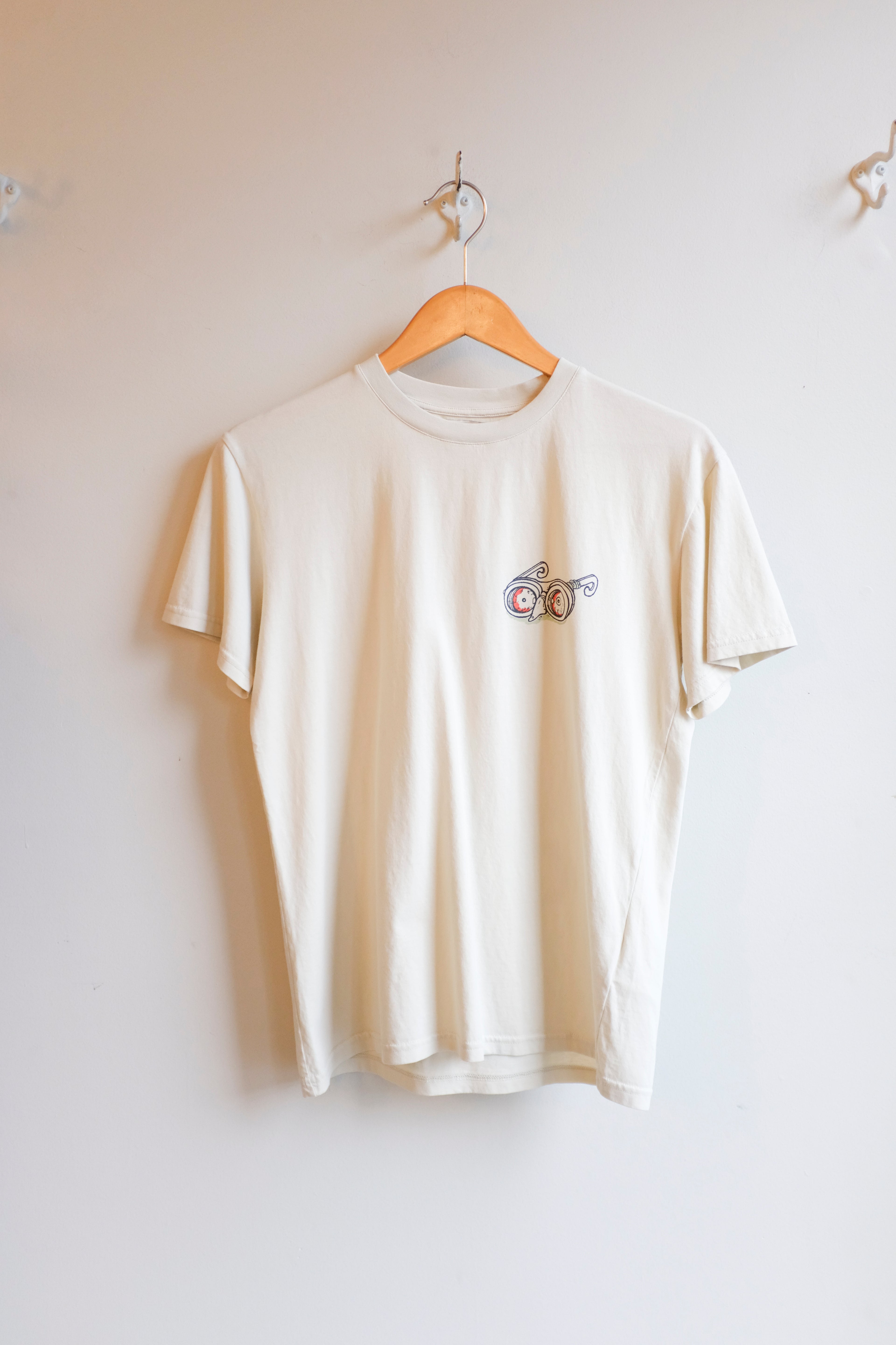 Henrik Vibskov - Eyeballin Tee - Bone White - flat front 