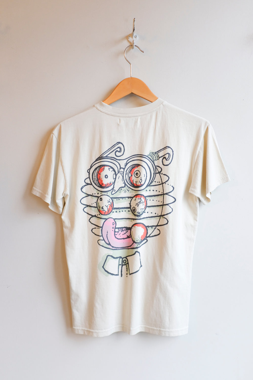 Henrik Vibskov - Eyeballin Tee - Bone White - flat back