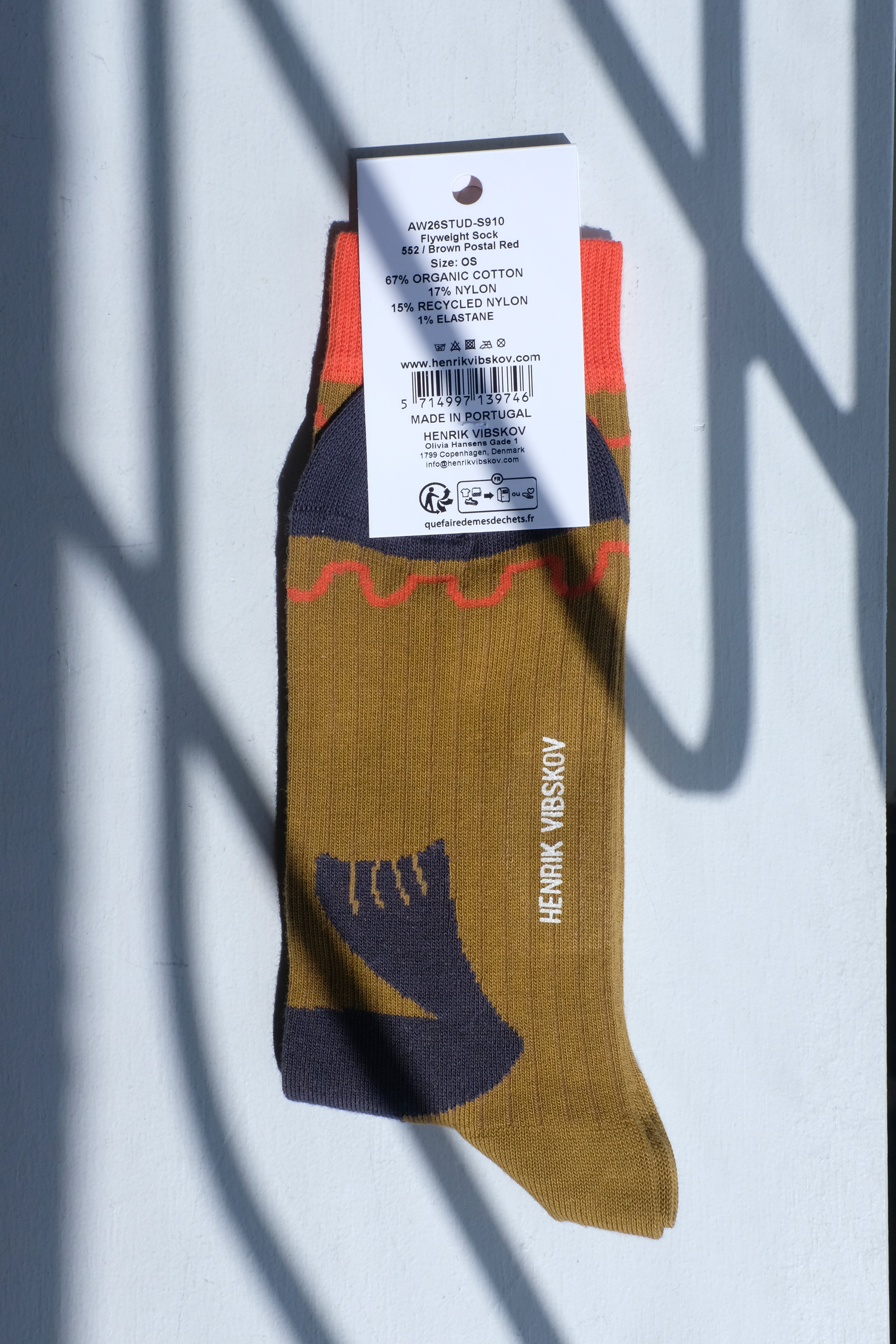 Flyweight Sock - Brown Postal Red (41-45)