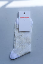 Frogtooth Sock - Pixelated White (36-40)