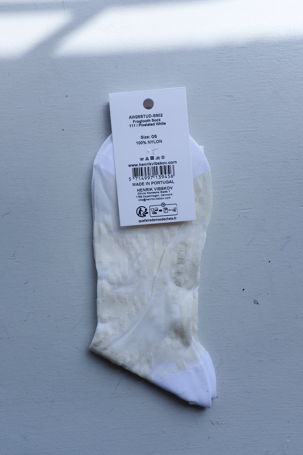 Frogtooth Sock - Pixelated White (36-40)