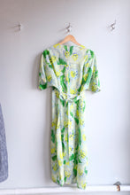 Load image into Gallery viewer, henrik Vibskov - Frown Silk Dress - Spraycan White Green - flat back
