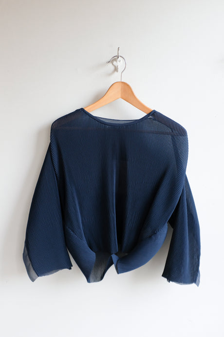 henrik Vibskov - Index Plissé Blouse - Dress Blue - flat front