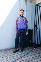 Henrik Vibskov - Amphi Pants - Rinse Denim - Labyrinth Sweater - Blue Frog - front