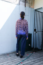 Henrik Vibskov - Amphi Pants - Rinse Denim - Labyrinth Sweater - Blue Frog -back