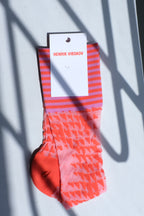 Puzzle Knee Sock - Mandarin Purple Tiles (36-40)
