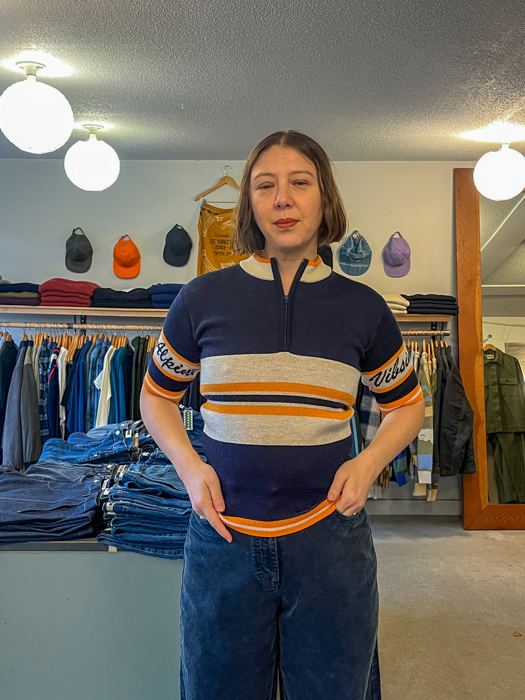 Henrik Vibskov - Race Jersey Short Sleeve - Navy Alpini - front