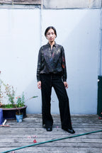 Henrik Vibskov - Double Ki Shirt - Swamp Reflections - Ravioli Slit Pants - Black - front