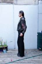 Henrik Vibskov - Double Ki Shirt - Swamp Reflections - Ravioli Slit Pants - Black -side