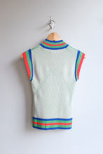 Load image into Gallery viewer, henrik Vibskov - Scuba Knits Top - Green Beige Grid - flat back
