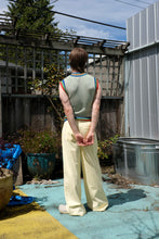 Load image into Gallery viewer, henrik Vibskov - Scuba Knits Top - Green Beige Grid - Wemoto - Stef Twill Pant - Vanilla - back
