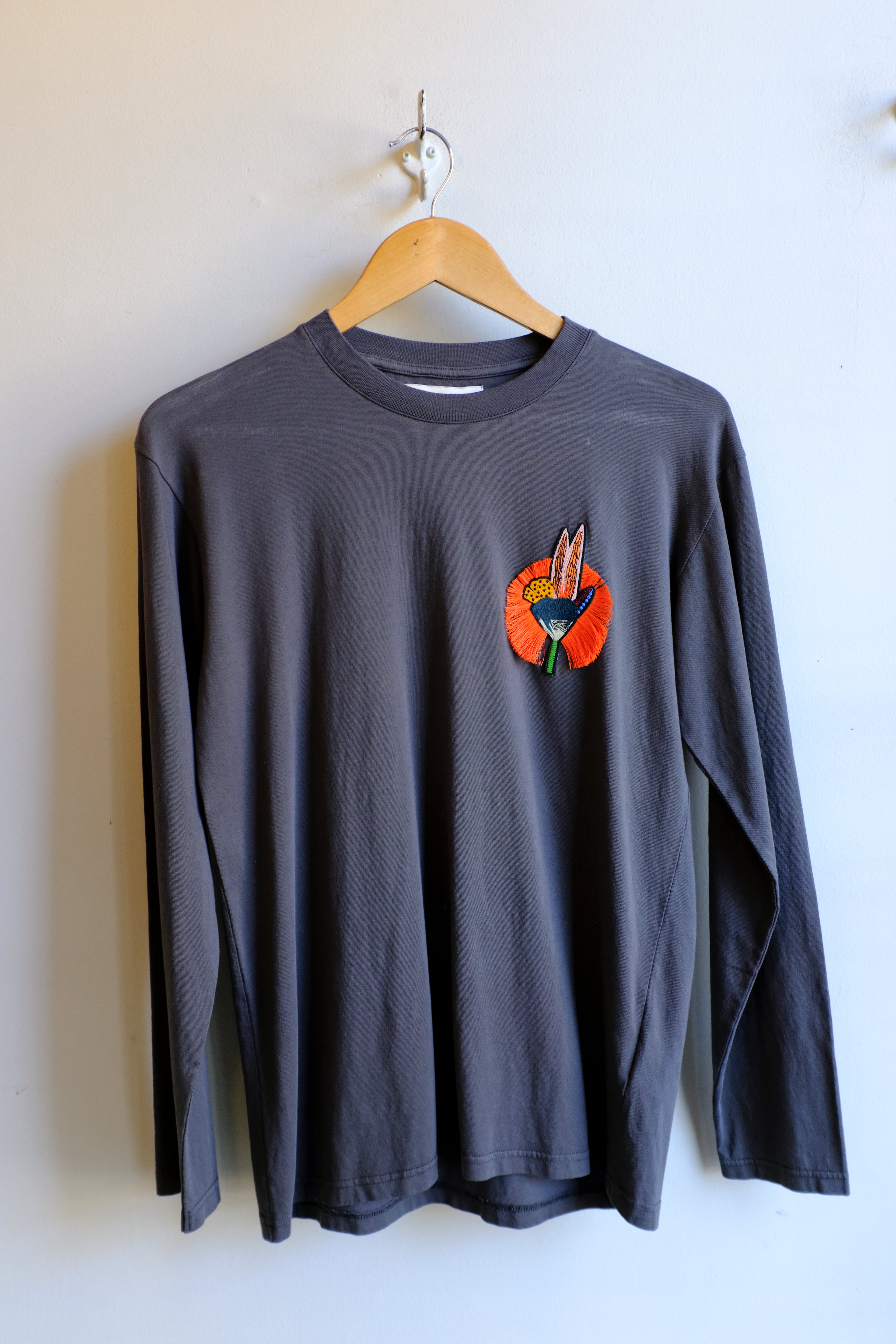 Henrik Vibskov - Slopes Longsleeve Tee - Dark Shadow - flat front