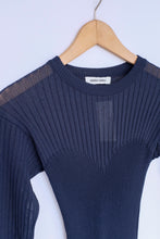 Load image into Gallery viewer, Henrik Vibskov - Bell Knit Blouse - Navy - detail flat
