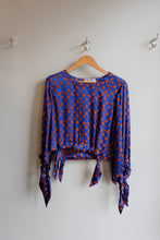 Load image into Gallery viewer, henrik vibskov - Chewing Blouse - Rust Blue Chess - flat front
