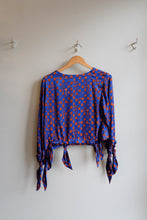 Load image into Gallery viewer, henrik vibskov - Chewing Blouse - Rust Blue Chess - flat back
