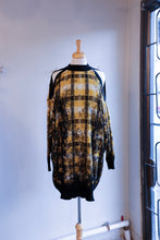 Load image into Gallery viewer, Henrik Vibskov - Faded Bumble Knit Sweater - Blurry Black Yellow Check - flat front

