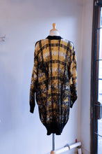 Load image into Gallery viewer, Henrik Vibskov - Faded Bumble Knit Sweater - Blurry Black Yellow Check - flat back
