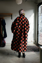 Load image into Gallery viewer, Henrik Vibskov - Midnight Coat - Green Orange Teddy Checks - back
