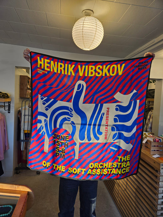 Henrik Vibskov The Orchestra Silk Scarf - Red Blue Soft Poster