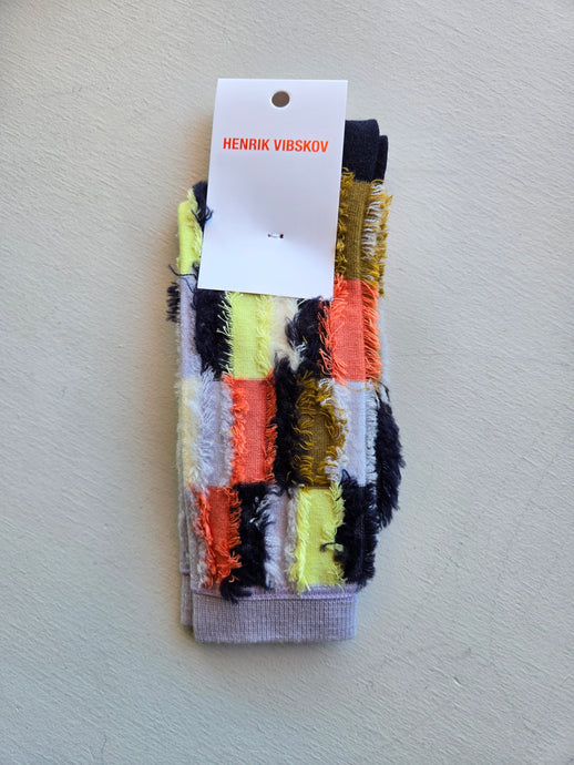 Henrik Vibskov - Reversed Square Socks, in multicolour block checks