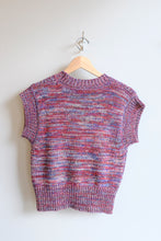 Load image into Gallery viewer, henrik vibskov - Six End Knit Vest - Magenta Navy Orange Square - flat back
