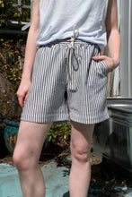 Load image into Gallery viewer, Homecore - Amelie Drawstring Shorts - Sky Stripes - front
