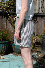Load image into Gallery viewer, Homecore - Amelie Drawstring Shorts - Sky Stripes - side
