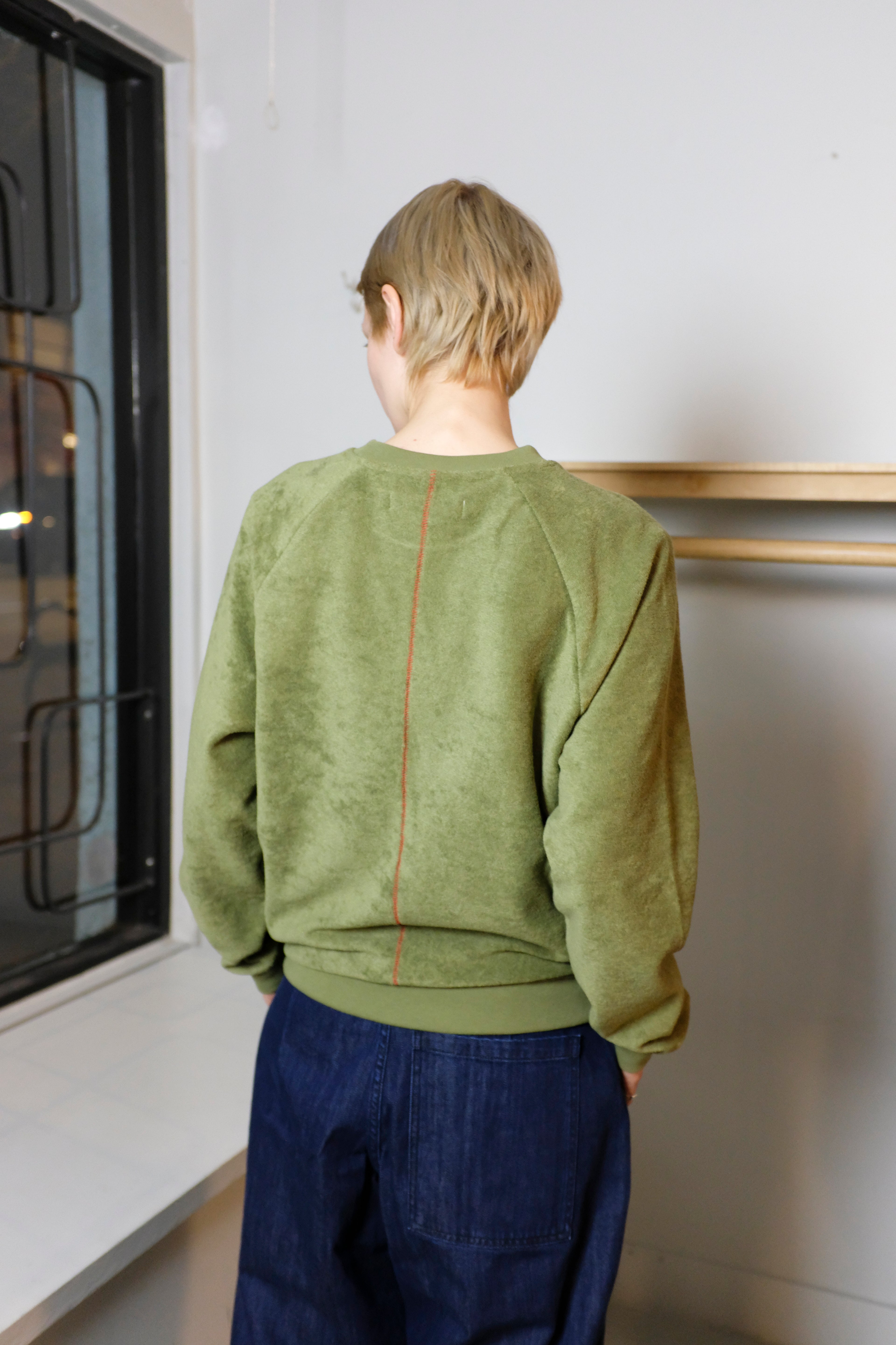 Homecore - Aquae Sponge Sweatshirt - Rosemary Green - back