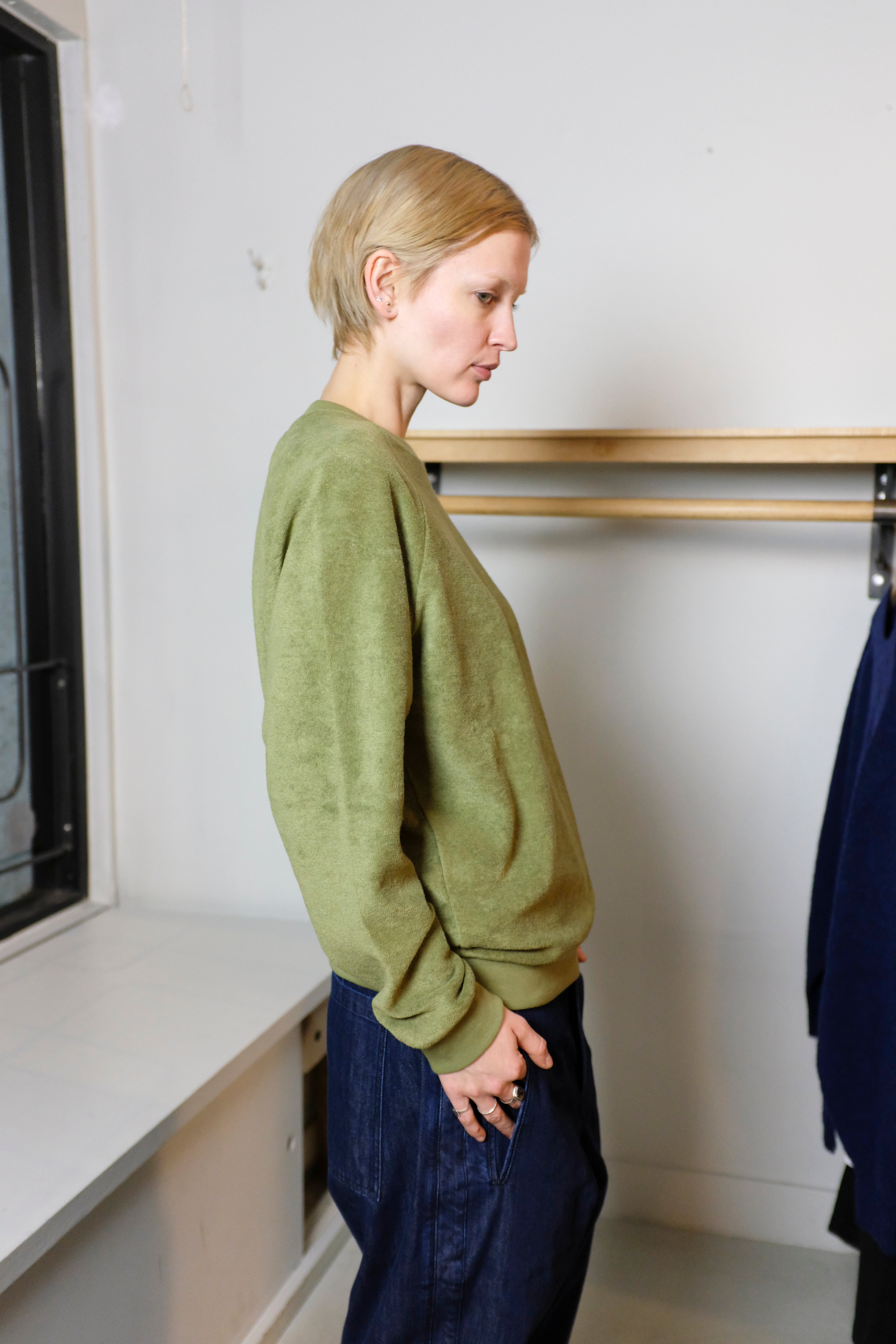 Homecore - Aquae Sponge Sweatshirt - Rosemary Green - side