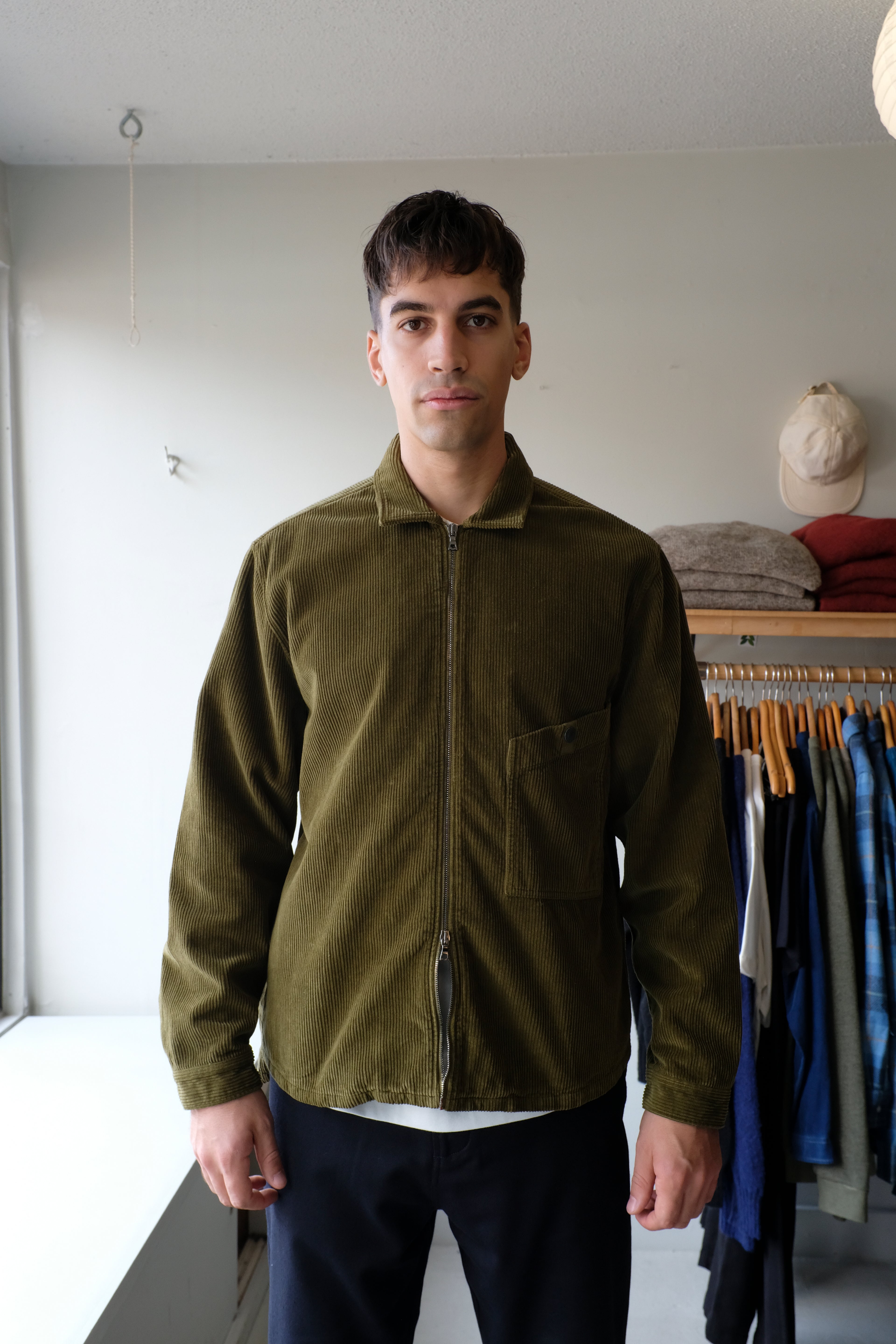 Homecore - Colt Corduroy Overshirt - Khaki - front