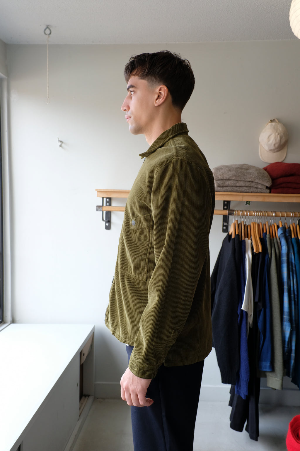 Homecore - Colt Corduroy Overshirt - Khaki - side