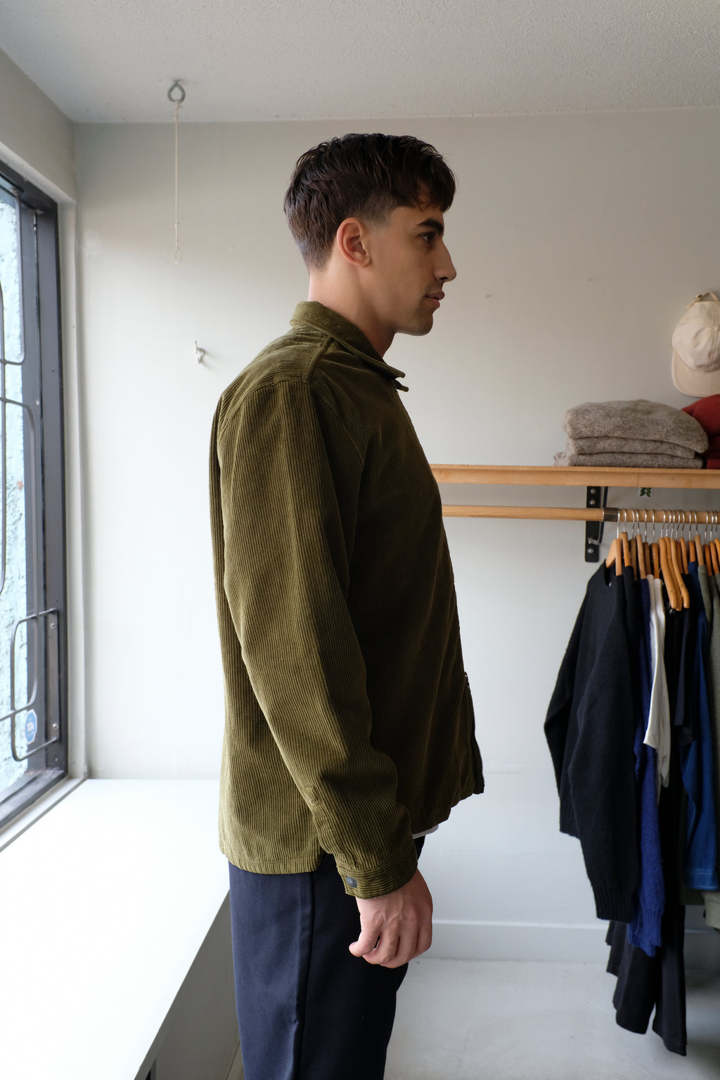 Homecore - Colt Corduroy Overshirt - Khaki - side
