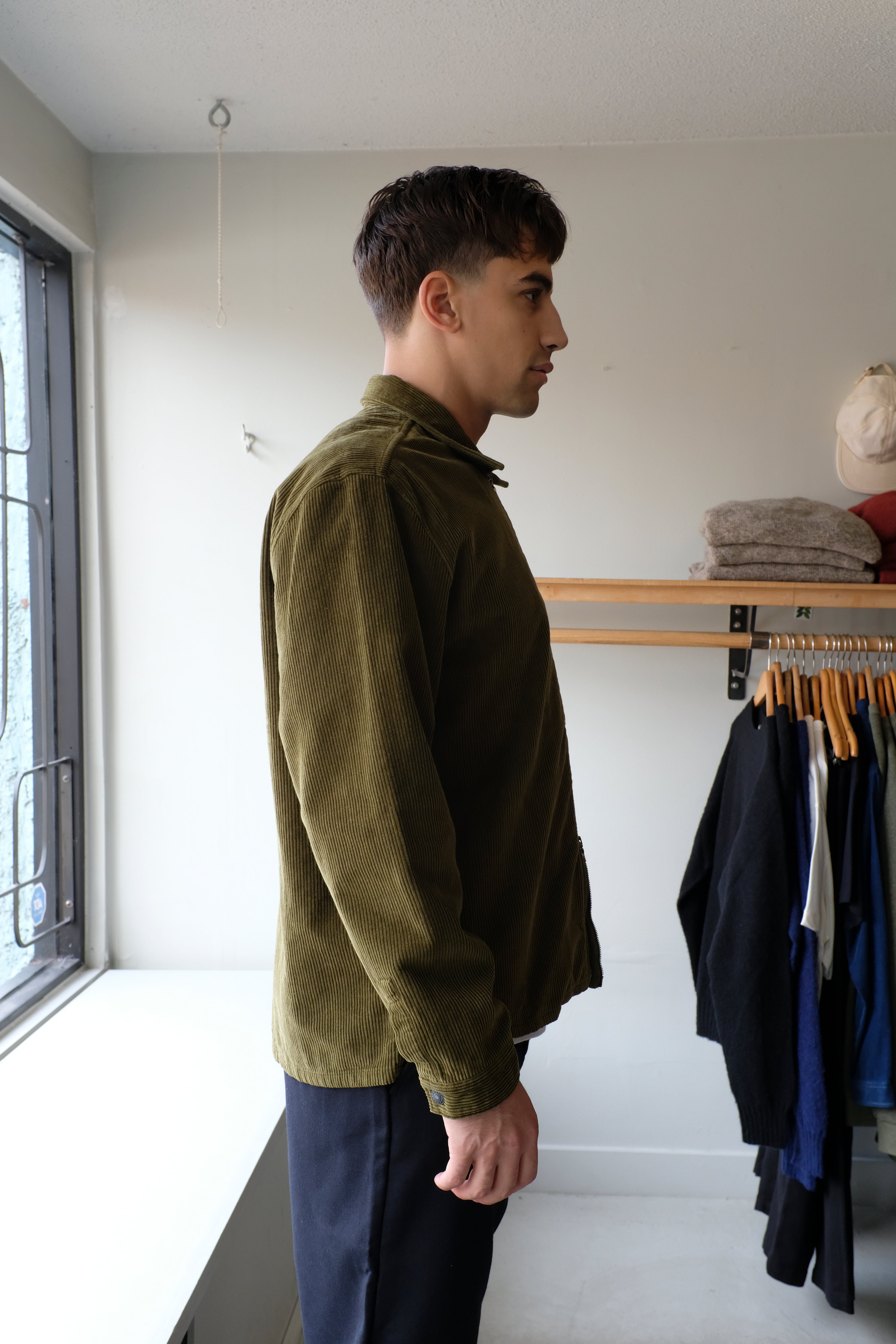 Homecore - Colt Corduroy Overshirt - Khaki - side