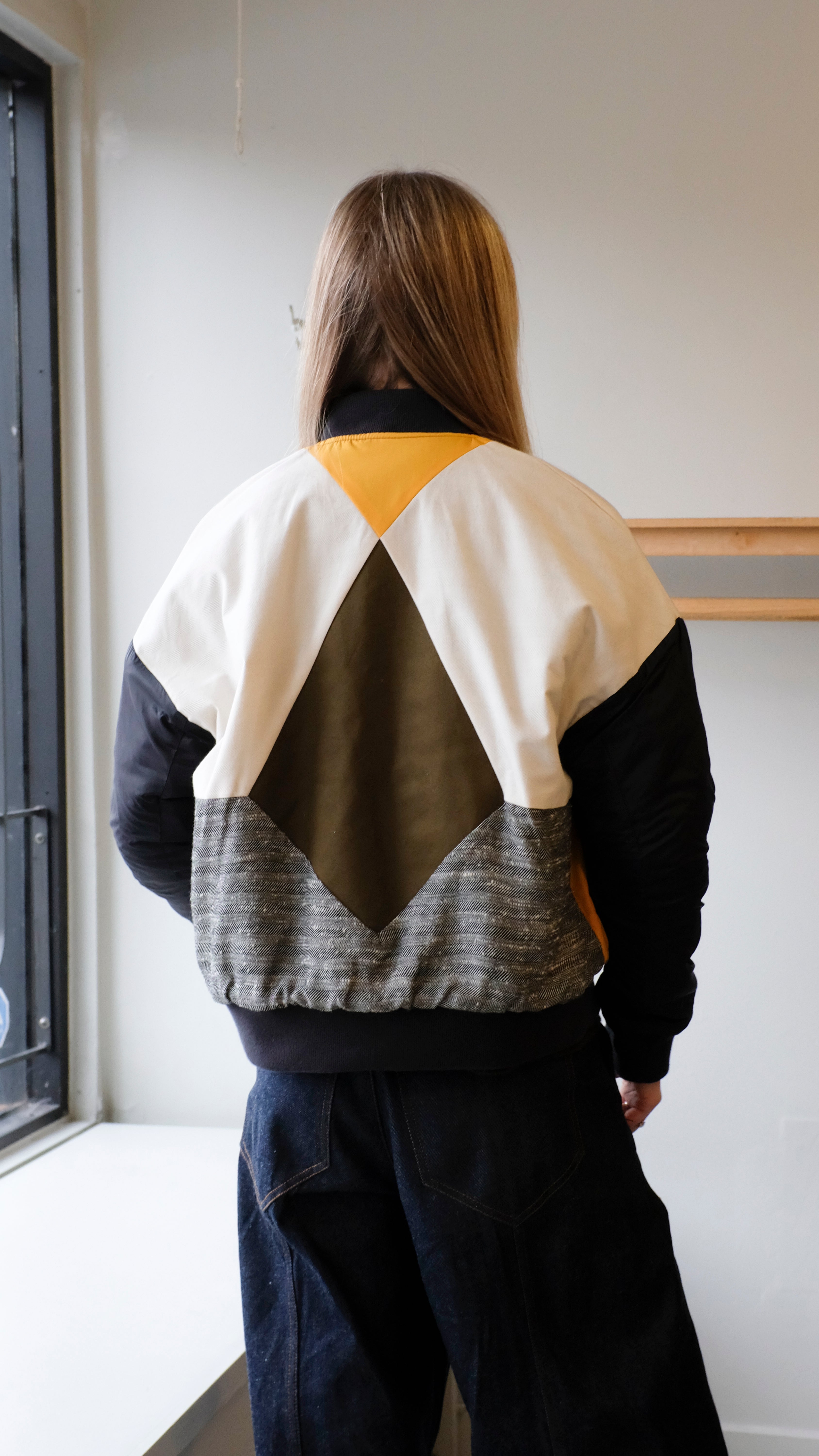 Homecore - Gamma Woolly Reversible Bomber - Anthracite/Grey - reversed back