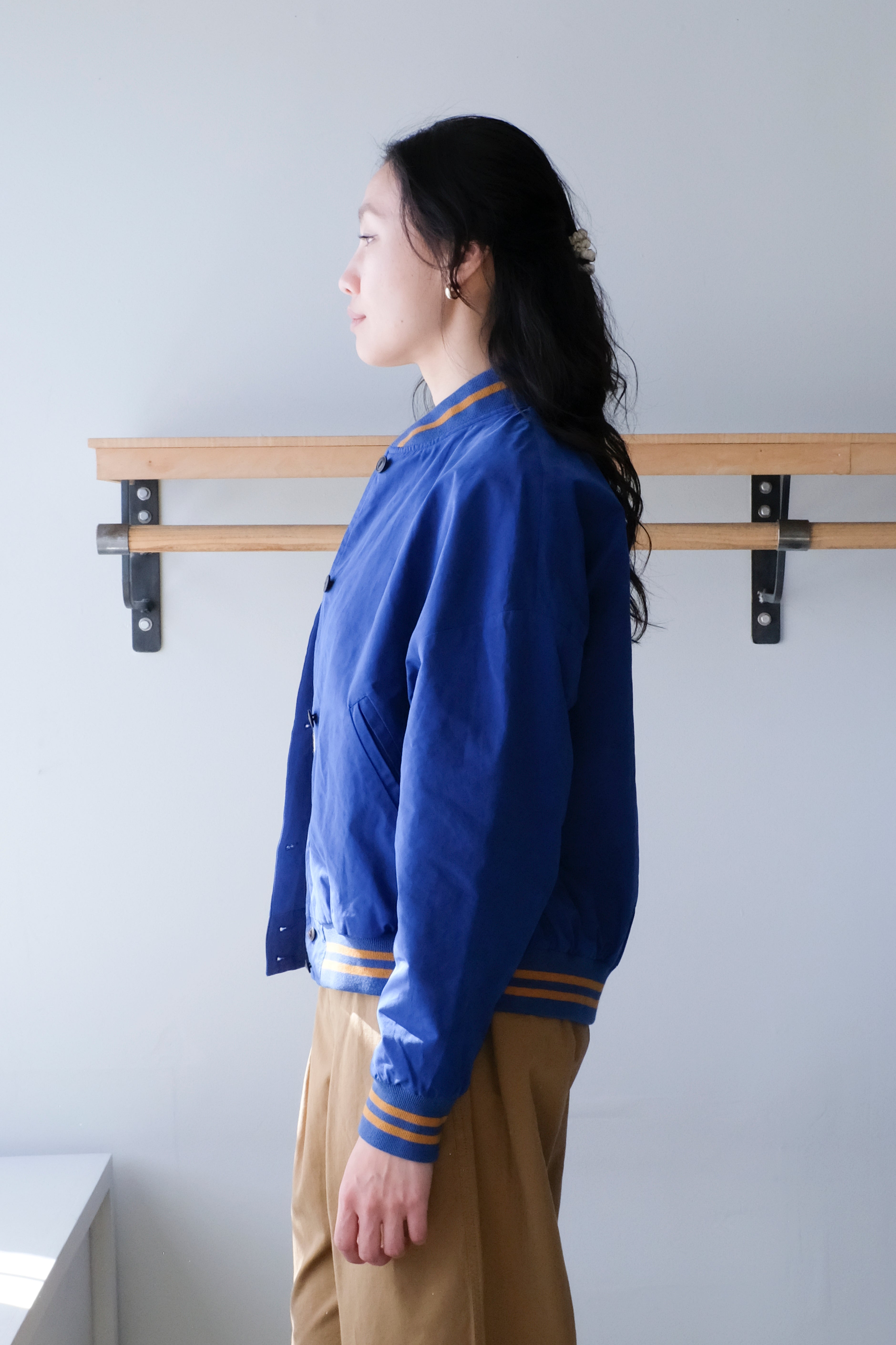 Homecore - Gamma Peach Reversible Bomber - Blue - plain side - side