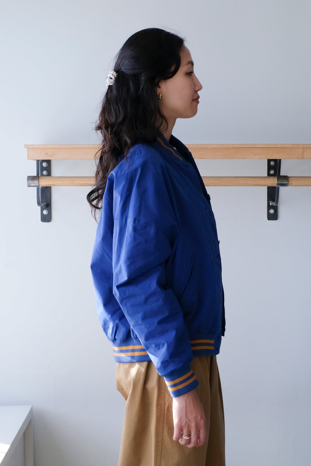 Homecore - Gamma Peach Reversible Bomber - Blue - plain side - back