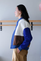 Homecore - Gamma Peach Reversible Bomber - Blue - paneled side - side
