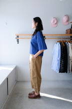 Homecore - Kelani Ripstop Pants - Desert Beige - Terra 3/4 Sweatshirt - Cobalt Blue-side