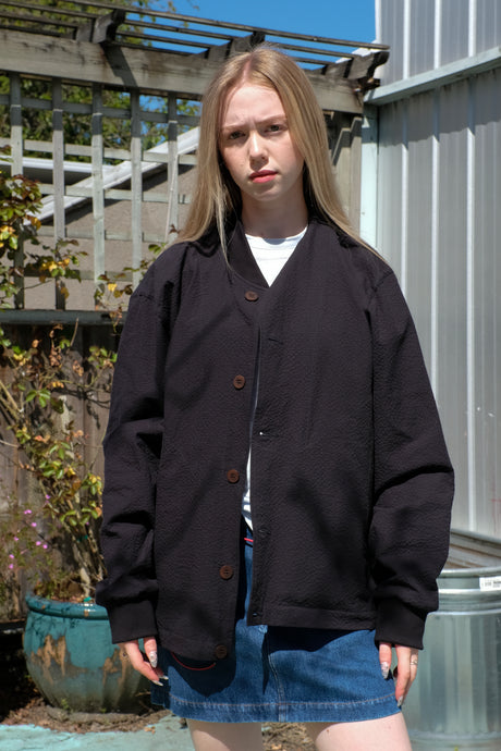 Homecore - Keton Seersucker Reversible Jacket - Navy - front