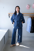 Homecore - 
Kura Denim Jacket - Grey-Blue - Malia Denim Pants - Grey-Blue
- front