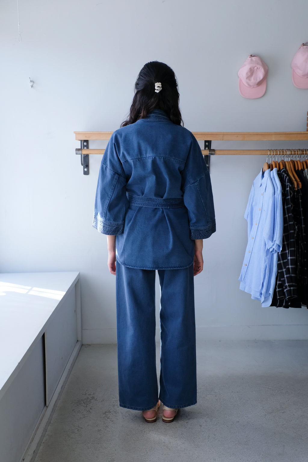 Homecore - 
Kura Denim Jacket - Grey-Blue
- back
