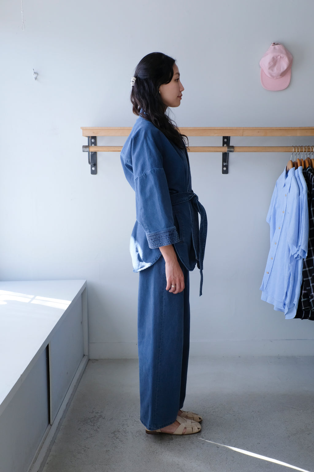 Homecore - 
Kura Denim Jacket - Grey-Blue
- side