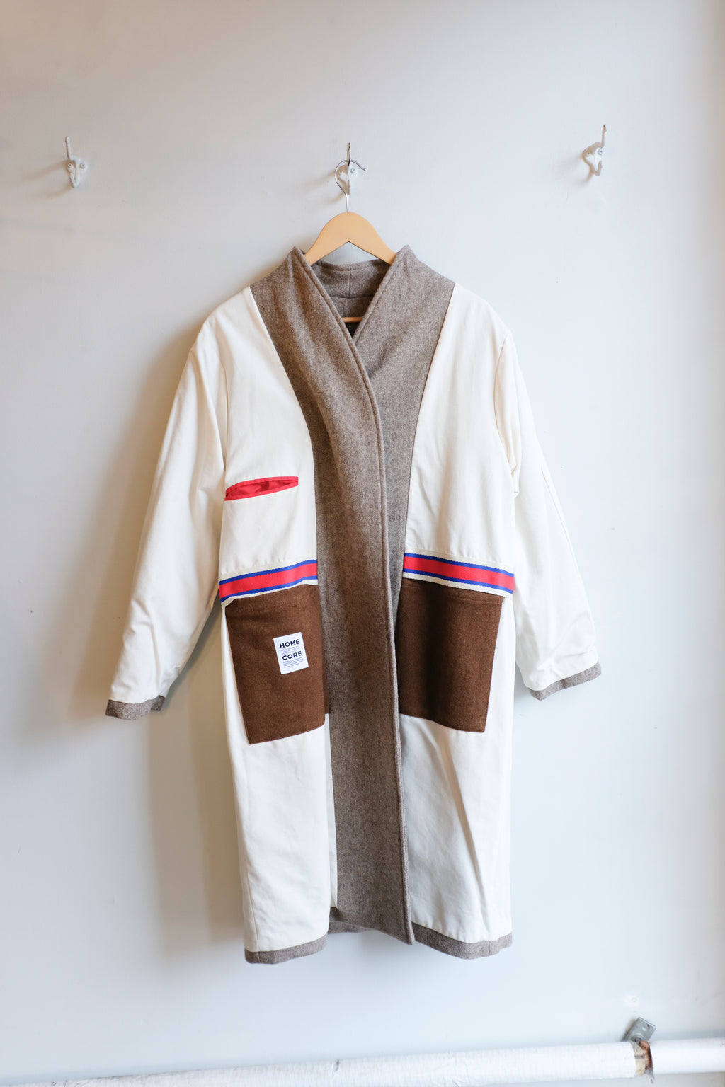 Homecore - Peony Burel Wool Coat - Oat Beige - flat front reversed side 