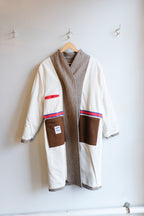 Homecore - Peony Burel Wool Coat - Oat Beige - flat front reversed side 