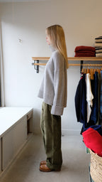 Samsoe Samsoe - Sakeiku Turtleneck - Grey Melange -Homecore - Smokey Corduroy Pant - Khaki -  side